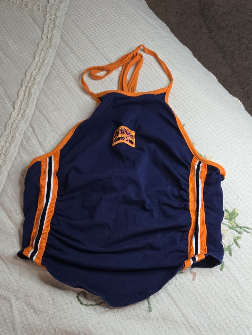 Navy & Orange Halter Top